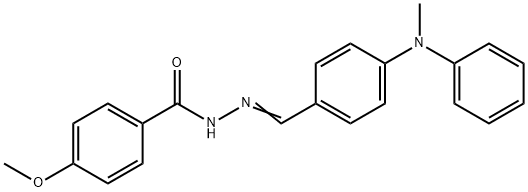 4-methoxy-N-[(E)-[4-(N-methylanilino)phenyl]methylideneamino]benzamide,302566-93-4,结构式