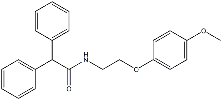 N-[2-(4-methoxyphenoxy)ethyl]-2,2-diphenylacetamide 化学構造式