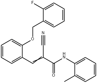 (E)-2-cyano-3-[2-[(2-fluorophenyl)methoxy]phenyl]-N-(2-methylphenyl)prop-2-enamide Structure