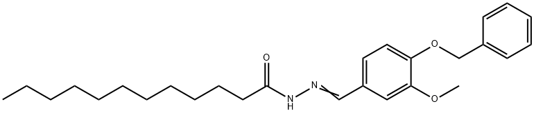 N-[(E)-(3-methoxy-4-phenylmethoxyphenyl)methylideneamino]dodecanamide,303086-99-9,结构式