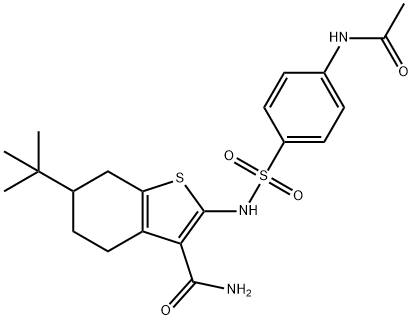 2-[(4-acetamidophenyl)sulfonylamino]-6-tert-butyl-4,5,6,7-tetrahydro-1-benzothiophene-3-carboxamide Structure