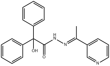 2-hydroxy-2,2-diphenyl-N-[(E)-1-pyridin-3-ylethylideneamino]acetamide Structure