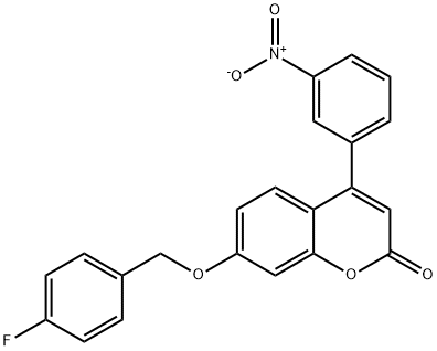 7-[(4-fluorophenyl)methoxy]-4-(3-nitrophenyl)chromen-2-one Structure
