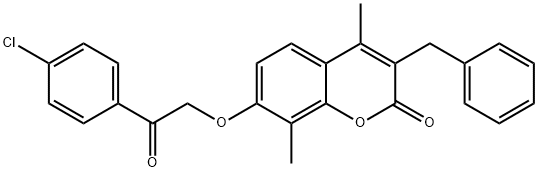 3-benzyl-7-[2-(4-chlorophenyl)-2-oxoethoxy]-4,8-dimethylchromen-2-one 结构式