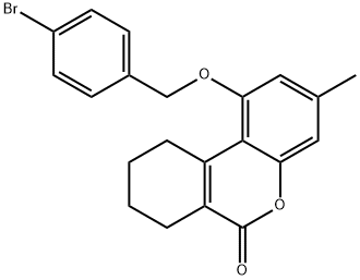 1-[(4-bromophenyl)methoxy]-3-methyl-7,8,9,10-tetrahydrobenzo[c]chromen-6-one 化学構造式