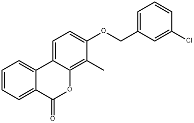 3-[(3-chlorophenyl)methoxy]-4-methylbenzo[c]chromen-6-one Structure