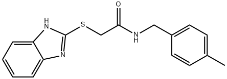 2-(1H-benzimidazol-2-ylsulfanyl)-N-[(4-methylphenyl)methyl]acetamide Structure