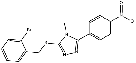 3-[(2-bromophenyl)methylsulfanyl]-4-methyl-5-(4-nitrophenyl)-1,2,4-triazole,309733-06-0,结构式