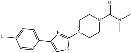 4-[4-(4-chlorophenyl)-1,3-thiazol-2-yl]-N,N-dimethylpiperazine-1-carboxamide Struktur