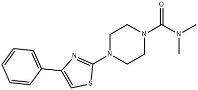 N,N-dimethyl-4-(4-phenyl-1,3-thiazol-2-yl)piperazine-1-carboxamide 结构式