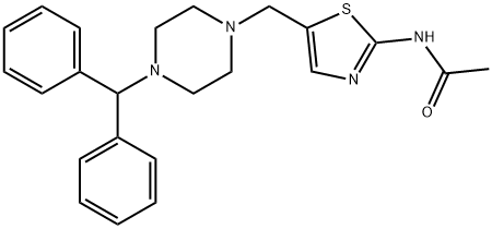 N-[5-[(4-benzhydrylpiperazin-1-yl)methyl]-1,3-thiazol-2-yl]acetamide Structure