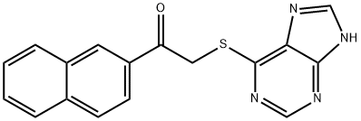 1-naphthalen-2-yl-2-(7H-purin-6-ylsulfanyl)ethanone 化学構造式