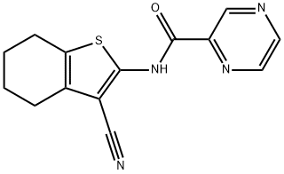 N-(3-cyano-4,5,6,7-tetrahydro-1-benzothiophen-2-yl)pyrazine-2-carboxamide Struktur