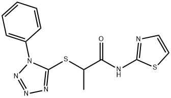 2-(1-phenyltetrazol-5-yl)sulfanyl-N-(1,3-thiazol-2-yl)propanamide Structure