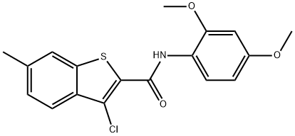 3-chloro-N-(2,4-dimethoxyphenyl)-6-methyl-1-benzothiophene-2-carboxamide Structure