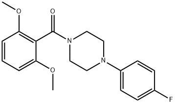 (2,6-dimethoxyphenyl)-[4-(4-fluorophenyl)piperazin-1-yl]methanone 化学構造式