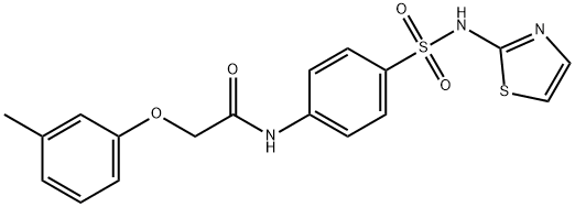 2-(3-methylphenoxy)-N-[4-(1,3-thiazol-2-ylsulfamoyl)phenyl]acetamide Structure