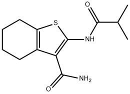2-(2-methylpropanoylamino)-4,5,6,7-tetrahydro-1-benzothiophene-3-carboxamide 化学構造式