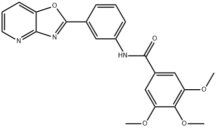 3,4,5-三甲氧基-N-(3-(恶唑并[4,5-B]吡啶-2-基)苯基)苯甲酰胺, 312943-99-0, 结构式