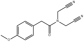 N,N-bis(cyanomethyl)-2-(4-methoxyphenyl)acetamide 化学構造式