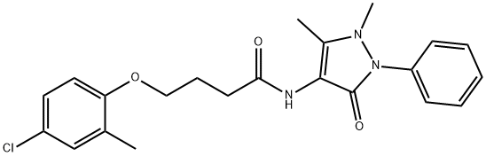 4-(4-chloro-2-methylphenoxy)-N-(1,5-dimethyl-3-oxo-2-phenylpyrazol-4-yl)butanamide Structure