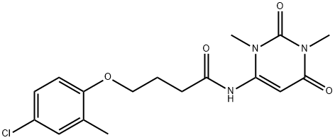 4-(4-chloro-2-methylphenoxy)-N-(1,3-dimethyl-2,6-dioxopyrimidin-4-yl)butanamide 化学構造式