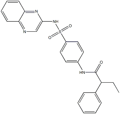 2-phenyl-N-[4-(quinoxalin-2-ylsulfamoyl)phenyl]butanamide Struktur