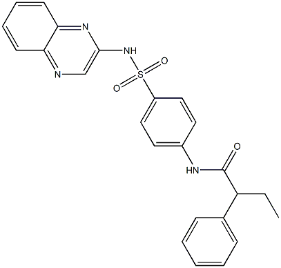 2-phenyl-N-[4-(quinoxalin-2-ylsulfamoyl)phenyl]butanamide Structure