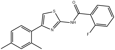 N-[4-(2,4-dimethylphenyl)-1,3-thiazol-2-yl]-2-fluorobenzamide 结构式