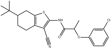 N-(6-tert-butyl-3-cyano-4,5,6,7-tetrahydro-1-benzothiophen-2-yl)-2-(3-chlorophenoxy)propanamide Structure