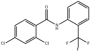 2,4-dichloro-N-[2-(trifluoromethyl)phenyl]benzamide Struktur