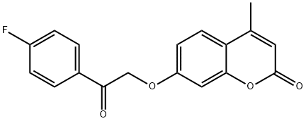 7-[2-(4-fluorophenyl)-2-oxoethoxy]-4-methylchromen-2-one Structure