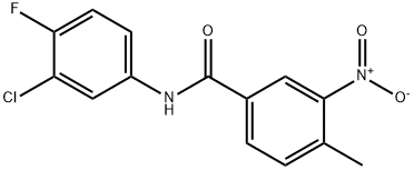 N-(3-chloro-4-fluorophenyl)-4-methyl-3-nitrobenzamide Struktur
