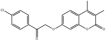 7-[2-(4-chlorophenyl)-2-oxoethoxy]-3,4-dimethylchromen-2-one 化学構造式