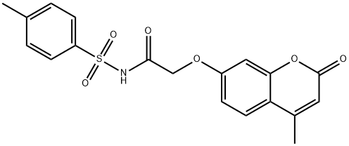 2-(4-methyl-2-oxochromen-7-yl)oxy-N-(4-methylphenyl)sulfonylacetamide Struktur