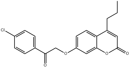 7-[2-(4-chlorophenyl)-2-oxoethoxy]-4-propylchromen-2-one 结构式