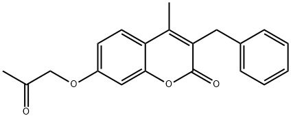 3-benzyl-4-methyl-7-(2-oxopropoxy)chromen-2-one Structure