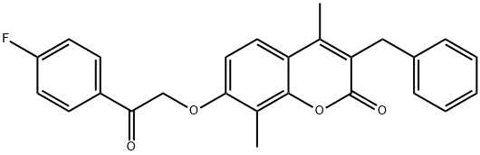 3-benzyl-7-[2-(4-fluorophenyl)-2-oxoethoxy]-4,8-dimethylchromen-2-one,314742-87-5,结构式