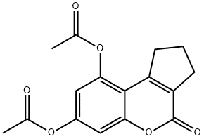 (9-acetyloxy-4-oxo-2,3-dihydro-1H-cyclopenta[c]chromen-7-yl) acetate 结构式