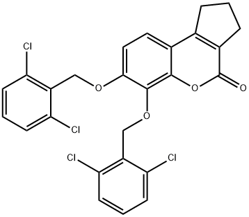 6,7-bis[(2,6-dichlorophenyl)methoxy]-2,3-dihydro-1H-cyclopenta[c]chromen-4-one Structure
