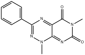 1,6-dimethyl-3-phenylpyrimido[5,4-e][1,2,4]triazine-5,7-dione 化学構造式