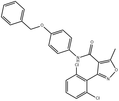 3-(2,6-dichlorophenyl)-5-methyl-N-(4-phenylmethoxyphenyl)-1,2-oxazole-4-carboxamide Struktur