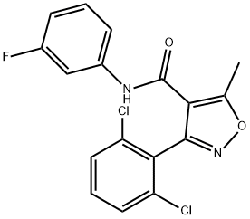 3-(2,6-dichlorophenyl)-N-(3-fluorophenyl)-5-methyl-1,2-oxazole-4-carboxamide,326903-02-0,结构式