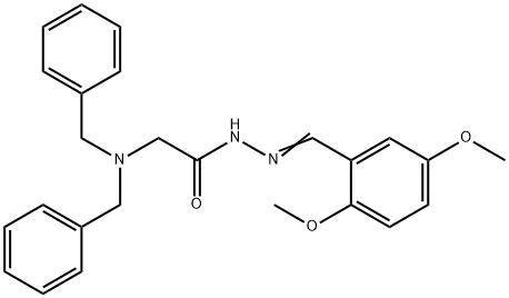 2-(dibenzylamino)-N-[(E)-(2,5-dimethoxyphenyl)methylideneamino]acetamide 结构式