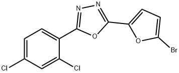 2-(5-bromofuran-2-yl)-5-(2,4-dichlorophenyl)-1,3,4-oxadiazole Structure