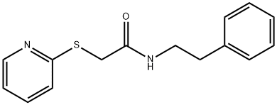 N-(2-phenylethyl)-2-pyridin-2-ylsulfanylacetamide 化学構造式