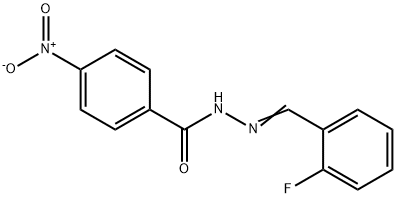 N-[(Z)-(2-fluorophenyl)methylideneamino]-4-nitrobenzamide 结构式