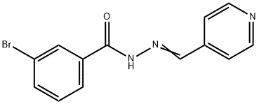 3-bromo-N-[(E)-pyridin-4-ylmethylideneamino]benzamide 化学構造式