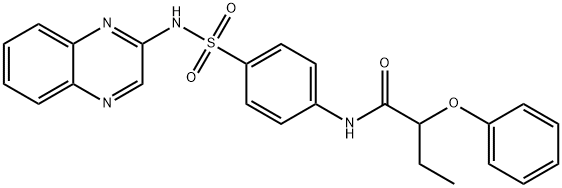2-phenoxy-N-[4-(quinoxalin-2-ylsulfamoyl)phenyl]butanamide 化学構造式