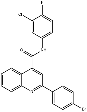 2-(4-bromophenyl)-N-(3-chloro-4-fluorophenyl)quinoline-4-carboxamide 化学構造式